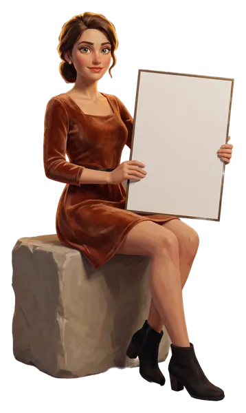 Clara Novak sitting on a limestone block with a board on her knees: First race date April 24, 2004